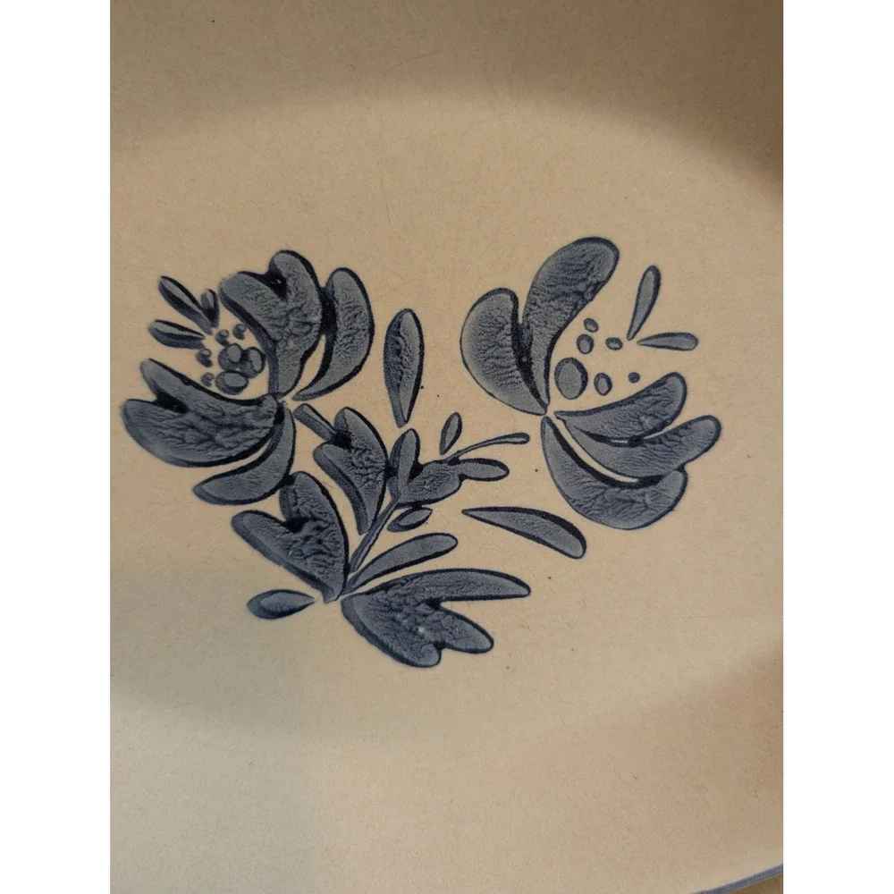 Vintage Pfaltzgraff Yorktowne Blue Floral Oval Serving Platter 12 Inch USA 7-7